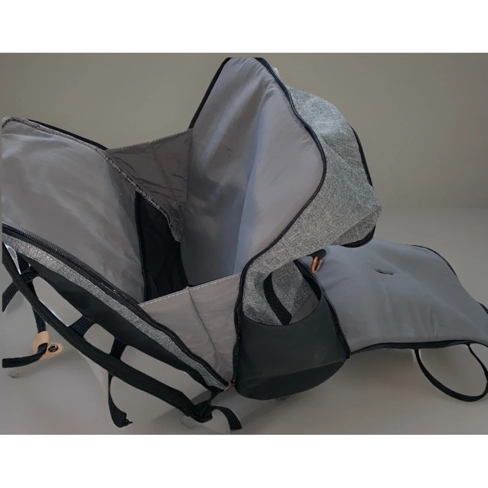 Baby Bag Petunia Pickle Bottom Diaper Mom Dad Backpack Gray Black Minimal